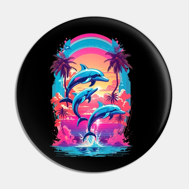 Dolphins Pin by Buff Geeks Art