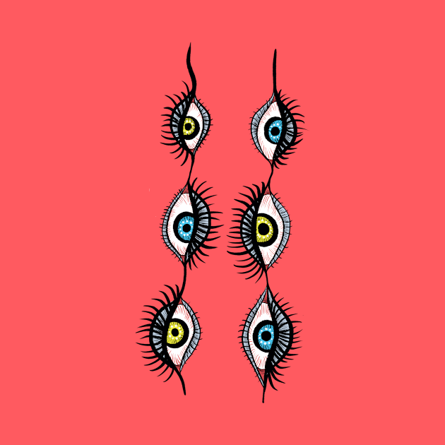 Creepy Weird Eye Garlands Surreal Art by Boriana Giormova