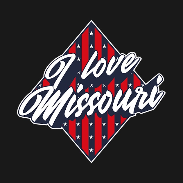 American National Flag I Love Missouri - Patriotic Souvenir by bluerockproducts