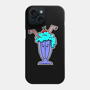 Cute Blueberry Milkeshake with a Cherry on Top - Blue Drink Gift - Blueberry Milkshake Phone Case