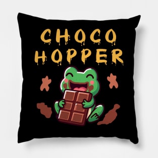 A frog eating chocolate Pillow