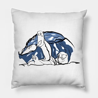 Single Line - Surfing Otters Pillow