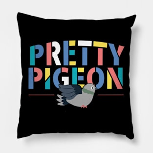 Pretty Pigeon Colorful Design for Pigeon Lovers Pillow