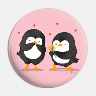 Couple of Penguins in love Pin