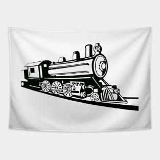 Steam Engine Retro Side View Tapestry