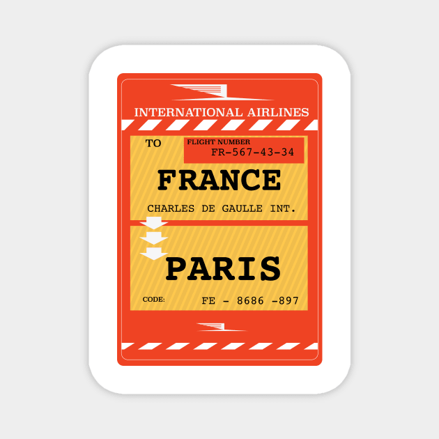 France, Paris vintage ticket Magnet by nickemporium1