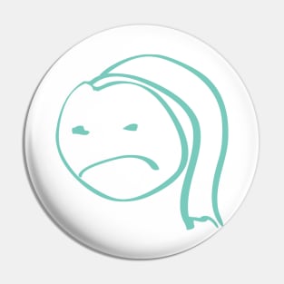 Girl Grumpy Pin