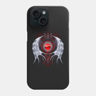 Round banner with silver wings ( Vampire wings ) Phone Case