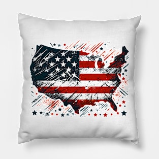 United States Map Pillow