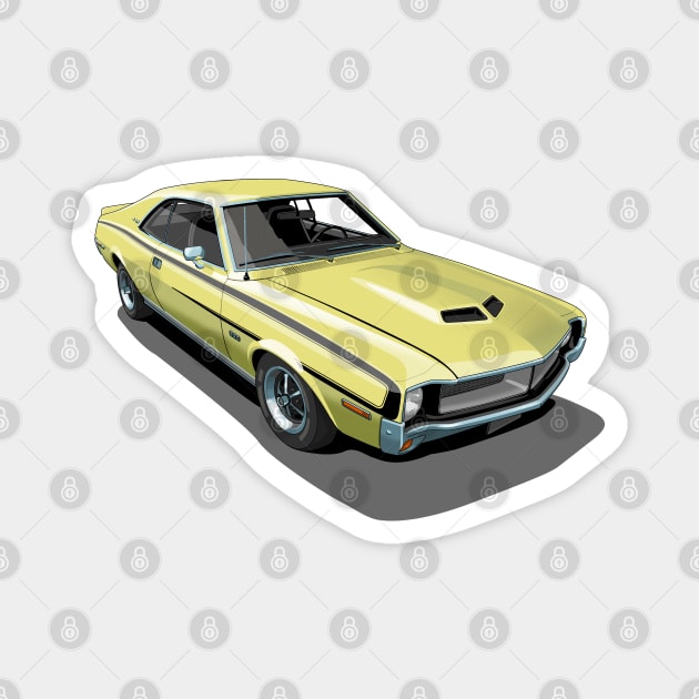 AMC Javelin SST in Hialeah Yellow Magnet by candcretro