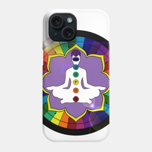 Rainbow Mandala with Man Chakras Phone Case