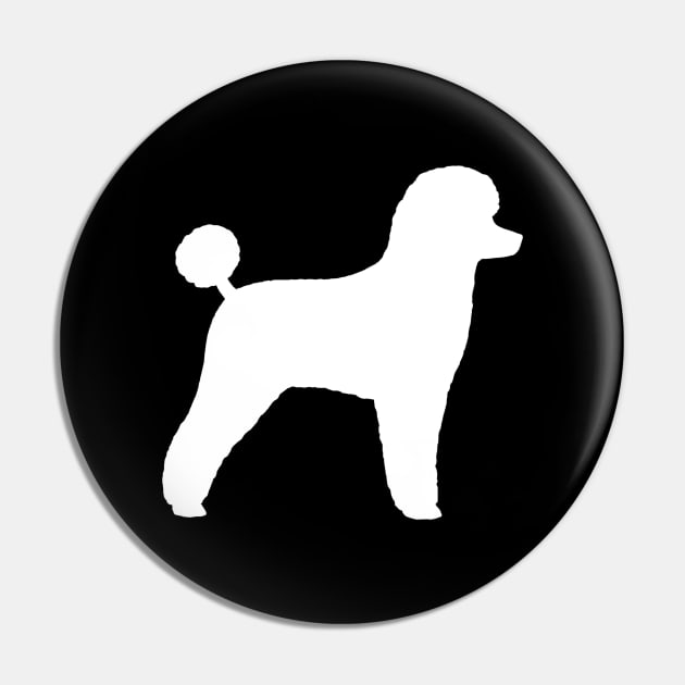 White Toy Poodle Silhouette Pin by Coffee Squirrel