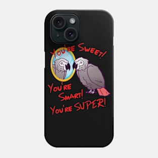 Daily Attitude Affirmations African Grey Parrot Image Phone Case