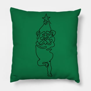 One Line English Buldog Yoga Pillow