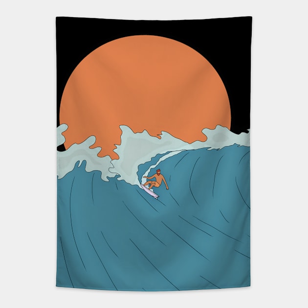 Ride the wave Tapestry by Swadeillustrations