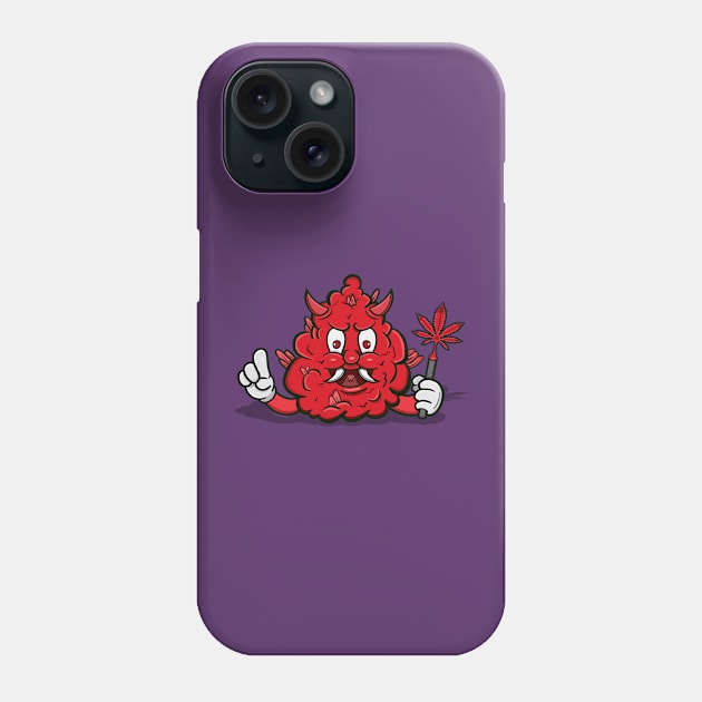 Weed Bud Evil Cartoon. Phone Case by tedykurniawan12