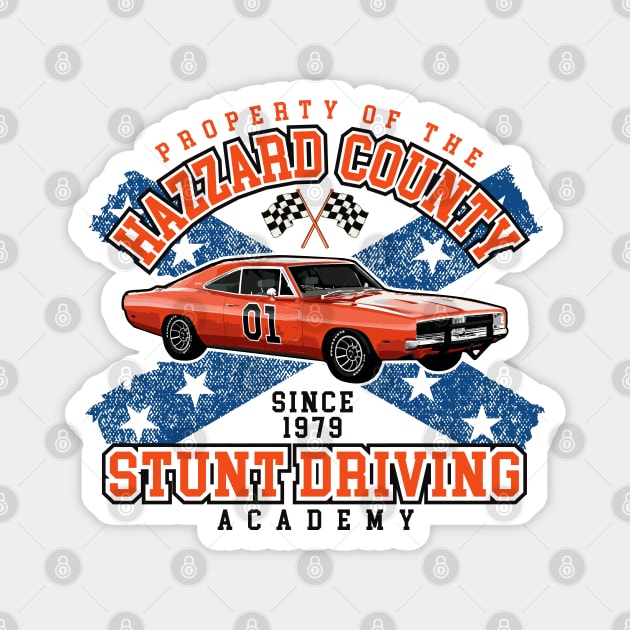 Hazzard County Stunt Driving Academy Magnet by Alema Art