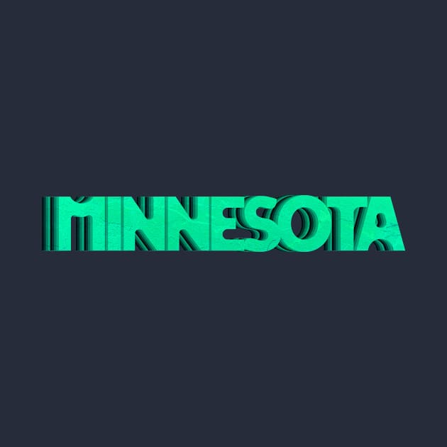 Minnesota Typography Green by tonylonder