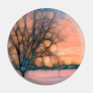 Pastel tree winter landscape Pin