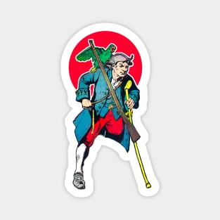 One-legged pirate and parrot Magnet