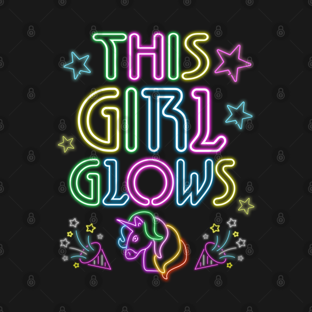 Disover This Girl Glows Party Cool Birthday Glow Party - Glow Party - Tank Top