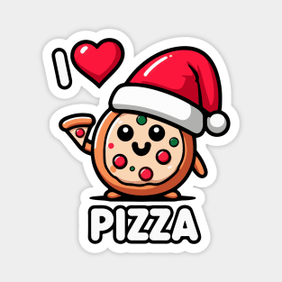 Christmas I LOVE PIZZA Magnet