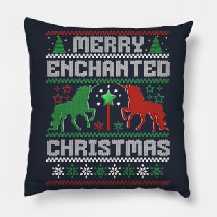 Merry Magical Christmas Unicorn Pillow