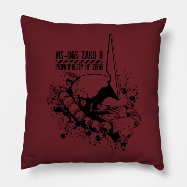 Zaku II Red Pillow by titansshirt