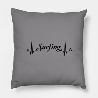 surfing heart, rate, beach shirt,surf, surfer,shirt, summer shirt, Pillow