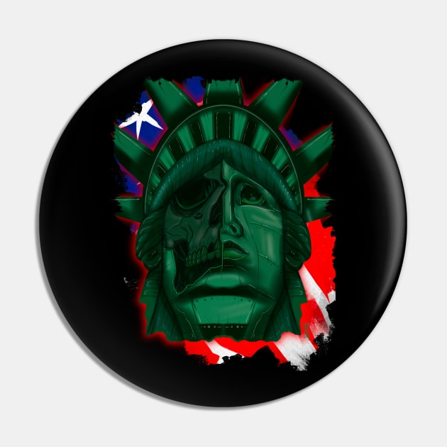 Statue of Liberty skull Pin by Chillateez 