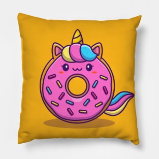 Cute Unicorn Doughnut Donut Cartoon Pillow