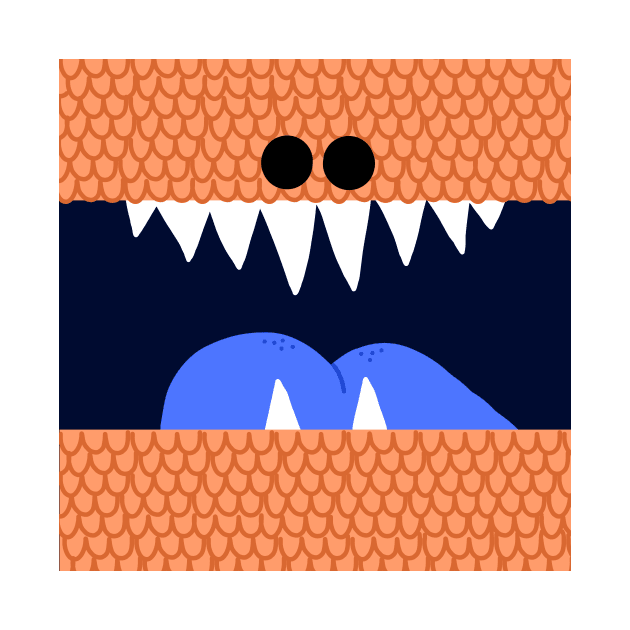 Orange Scales Monster Mouth by Whoopsidoodle