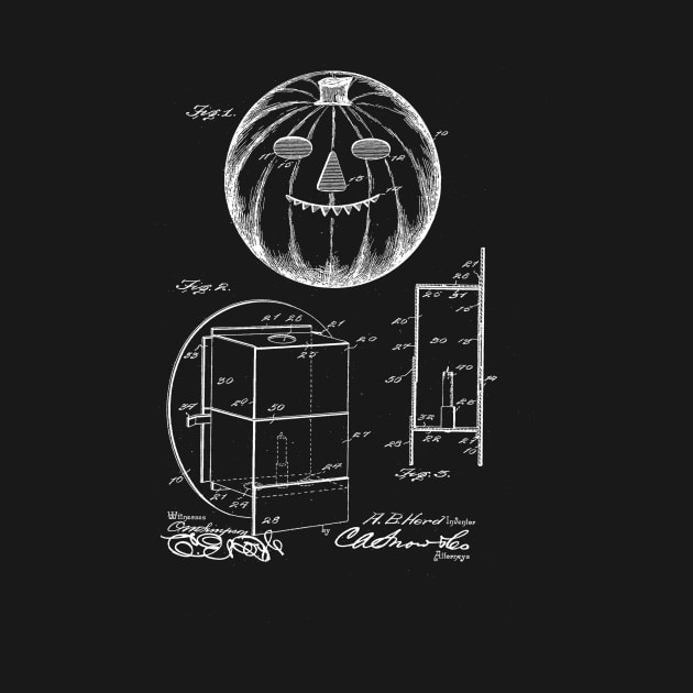 Halloween Pumpkin Lantern Vintage Patent Drawing by TheYoungDesigns