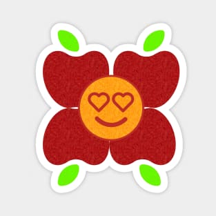 Love Apples and Oranges Flower Magnet