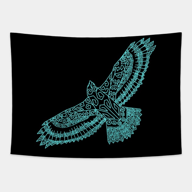 Paul's cancer support hawk neon. Tapestry by Toonatwilldesigns