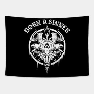 Born A Sinner Baphomet Tapestry