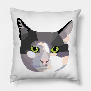 WPAP cat black and white Pillow