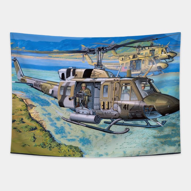 H1 Huey Tapestry by Aircraft.Lover