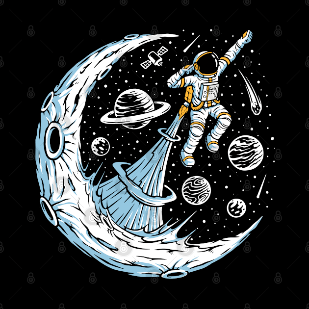 astronaut flying illustration by Mako Design 