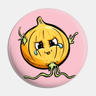 cheeky Onion bulb cartoon character Pin