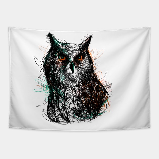 Glide Through The Dark Times - Owl Print Tapestry by Jamille Art