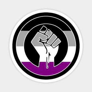 Black Lives Matter Fist Circled LGBTQ Flag Asexual Magnet