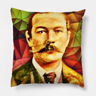 Arthur Conan Doyle Snow Portrait | Arthur Conan Doyle Artwork 9 Pillow