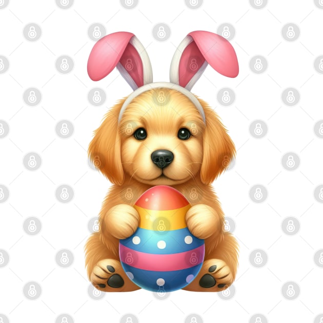 Easter Golden Retriever Dog by Chromatic Fusion Studio