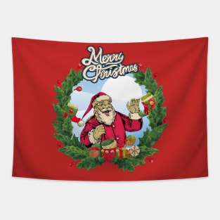 happy retro santa Tapestry