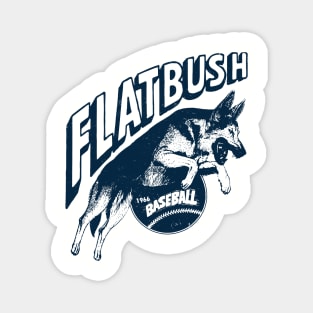 Vintage German Shepard Flatbush Baseball Mascot Team Magnet