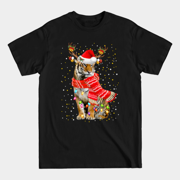 Discover Tiger Reindeer Christmas Light Shirt - Tiger - T-Shirt