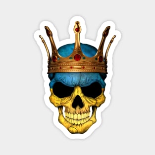 Ukraine Flag Skull with Crown Magnet
