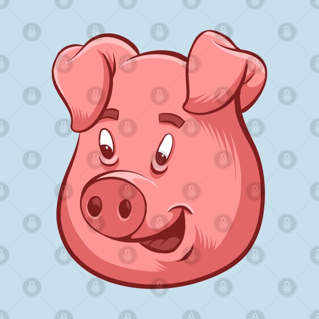 Pig Cartoon by Black Tee Inc