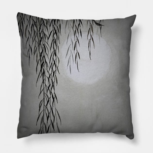 willow under the moon Pillow by colorandcolor